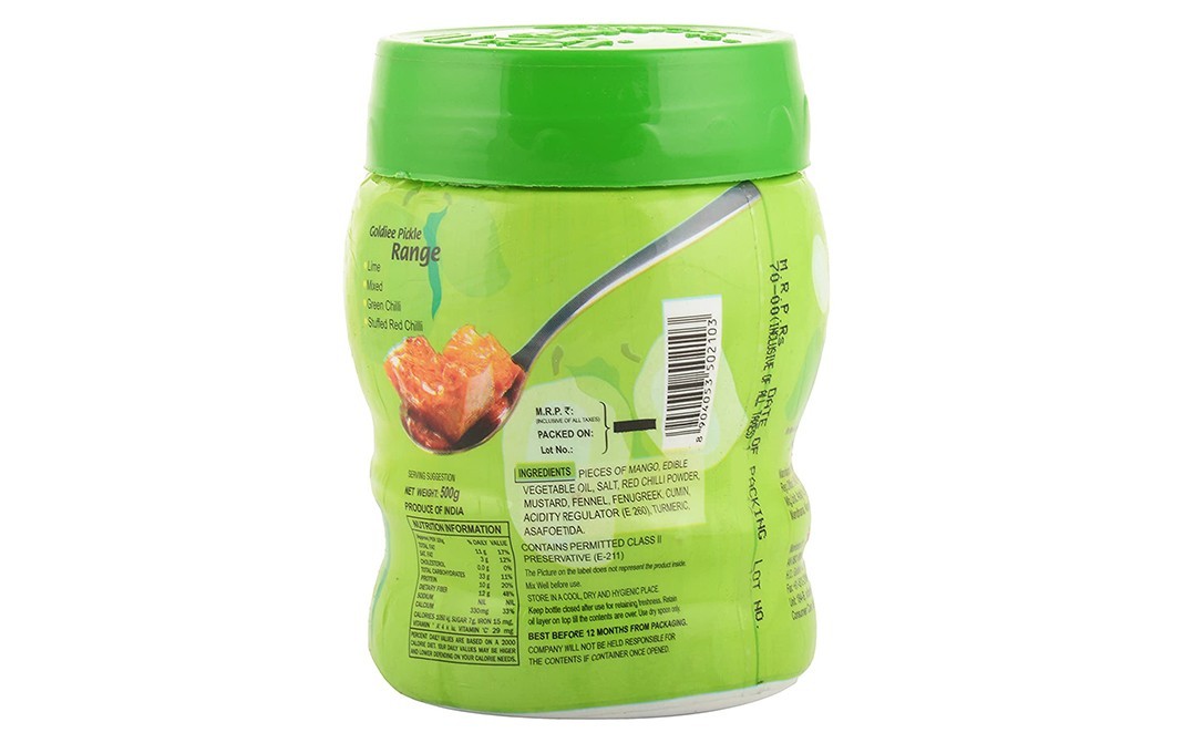 Goldiee Mango Pickle    Plastic Jar  500 grams